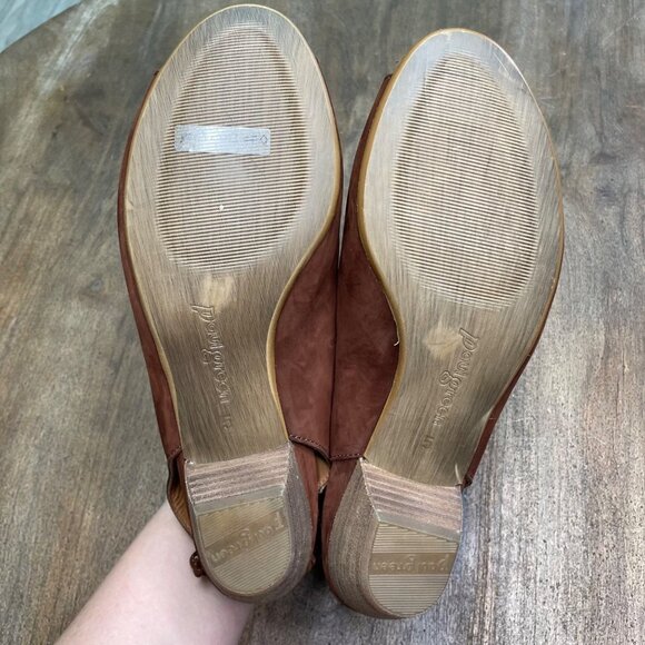 Paul Green Brown Suede Sandals‎ Heels Size US 6.5 Open Toe Neutral Versatile EUC - Picture 9 of 9